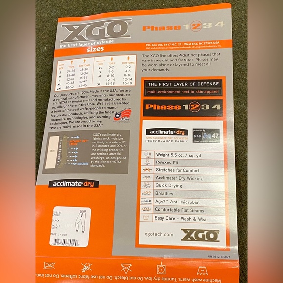 NEW Black-XGO Phase 2 Mid-Weight Waffle Thermal Pants, Men’s Large 36-38” Waist. - Picture 8 of 8